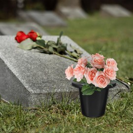 Toddmomy Cemetery Flowers Pot 4pcs Memorial Cemetery Floral Holder Plastic Planter for Grave Cemetery Decoration Grave Accessories