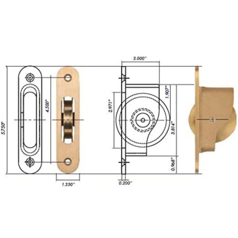 Rockwell Solid Brass Sash Pulley 2-7/8"