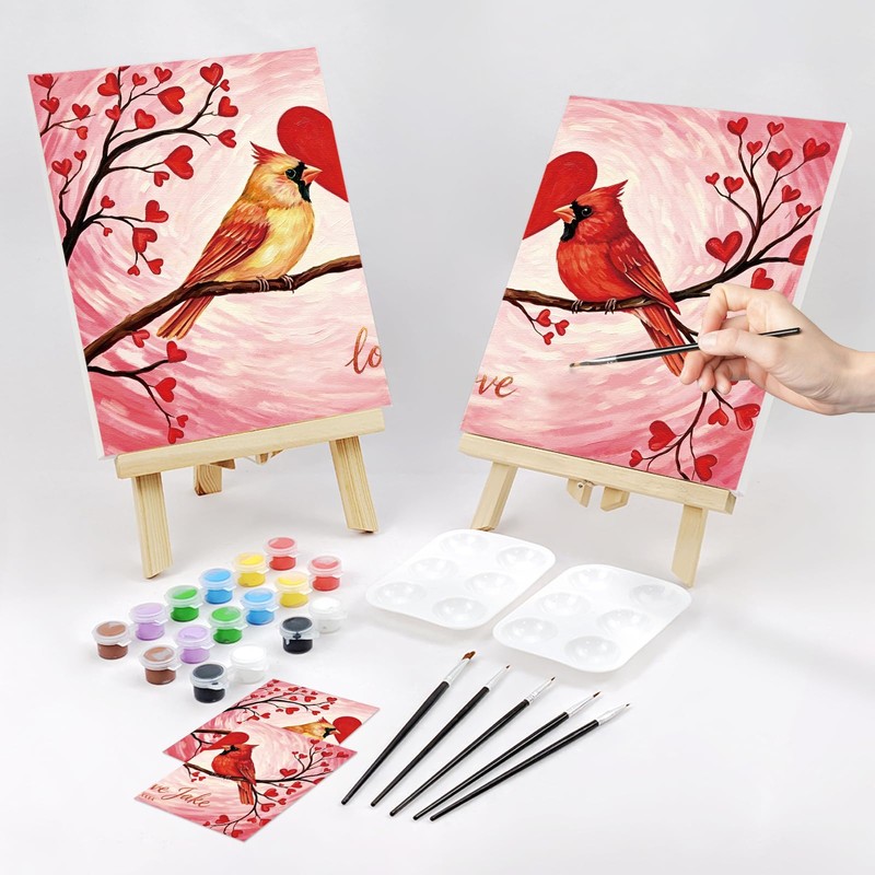 Nuberlic Sip and Paint Paint Kits for Couples Love Birds