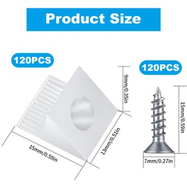 120PCS Drawer Bottom Supports - Durable Plastic Clips with Screws for Furniture and Cabinet Shelf Supports - Easy Installation and Versatile Use