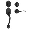 Haidms Matte Black Front Door Handle and Deadbolt Set, Front
