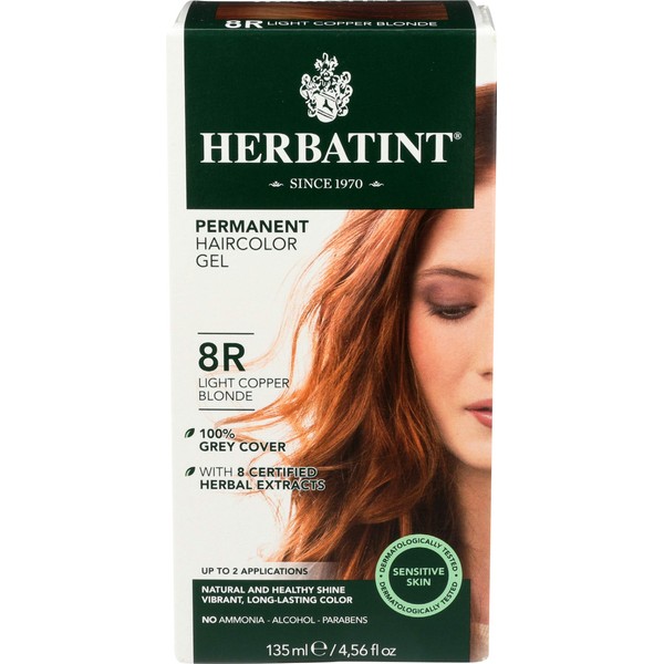 HERBATINT NATURAL HAIR COLOR Herbatint Permanent Light Copper Blonde (8R) 4 OZ