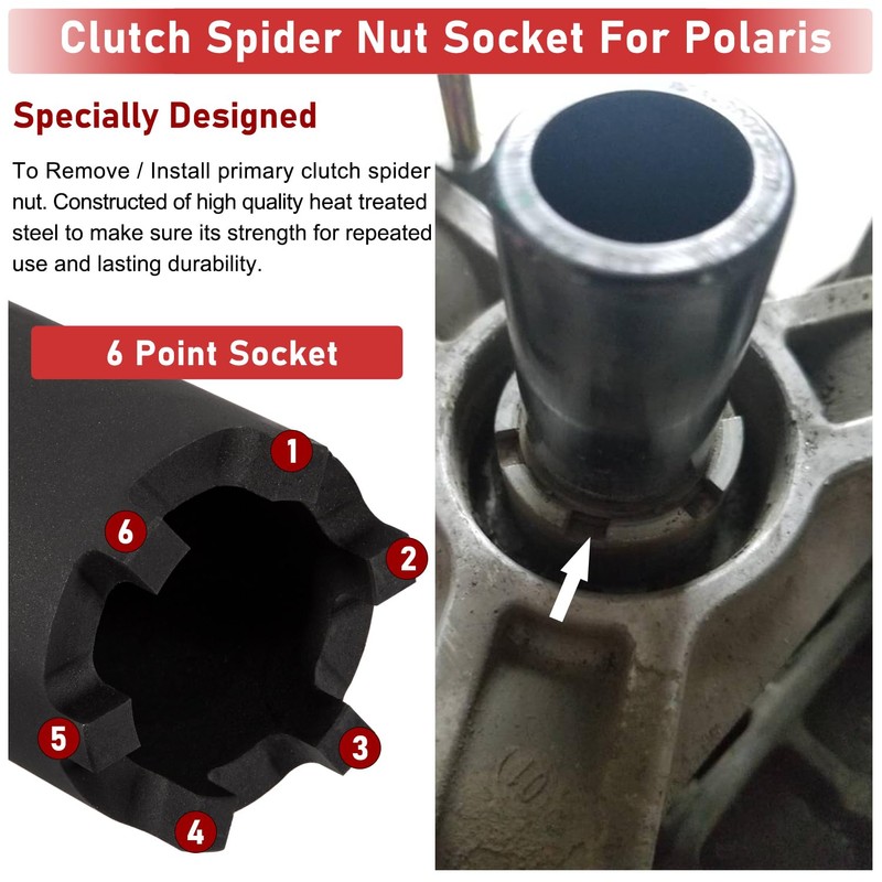 Clutch Spider Nut Socket Tool For Polaris 900 1000 XP