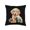 Dog Golden Retriever Christmas Throw Pillow