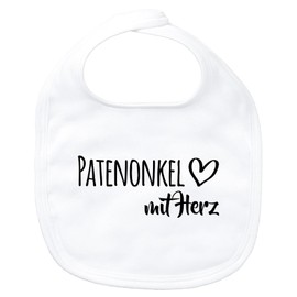 Huuraa Baby Lätzchen Patenonkel mit Herz Geschenk White Bio Baumwolle Patenonkel Präsent