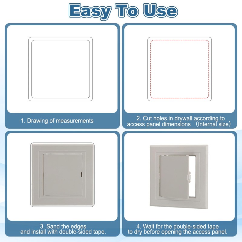PATIKIL Access Panel for Drywall 4x4 Inch, 1 Set ABS