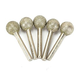 Powertool Rotary Burr Diamond Coated Round Ball End Milling Cutter Rotary Tools for Hanging Mills Engraving Machines Glass Tile Carving Material Removal (5pcs-2.35x6mm)