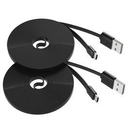 16FT Flat Power Extension Cable Compatible with Wyze Cam,Yi Camera,NestCam Indoor,Blink XT,Charging Cord for Home Security Camera