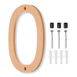 PATIKIL 10 Inch House Number, House Address Numbers Sign Large Floating Modern with Screws for Outside Door Wall Street, Gold, 0