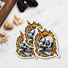 314PI (3pcs) High Voltage Skull Sticker, Lineman Stickers, Skull Stickers, Skeleton Stickers, Water Assitant Die-Cut Vinyl Lineman Stickers for Hard Hat, Phone Cases, Laptop, Water Bottles, Line Life