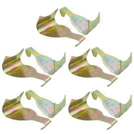 Brass-Plated Steel Moulding Picture Rail Hook - Pack of 10, 3.2 x 4.8cm, Hook Type, for Dado Picture Rails, Gold, Protects Walls & Frames