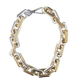 XIAOMOJEW Chunky Chain Necklace for Women Gold Silver Choker Statement Necklace Cuban Link Choker Punk Jewelry (Gold Silver)