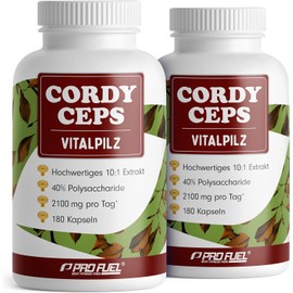 Cordyceps Capsules 360x - 2100 mg Vital Mushroom Extract from Cordyceps Sinensis - High-Quality Cordyceps Extract (10:1) with 40% Bioactive Polysaccharides (840 mg per day) - Supply for 120 Days
