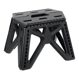 uxcell 9" Folding Step Stool for Adults 275 lbs Capacity Non-Slip Step Stool with Handle Collapsible Foot Stools, Black Small Stepping Stool for Bathroom, Bedroom, Kitchen