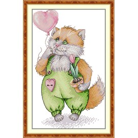 CROSSDECOR Stamped Cross Stitch Kits,Animals Counted Cross-Stitch Needlepoint Kits for Beginners,Embroidery Kit Arts and Crafts for Home Wall Decor Gifts-Marching Dreamers 18×29CM