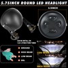 Motorcycle 5-3/4 5.75" LED Headlight with Housing Bucket Smoke X-Style