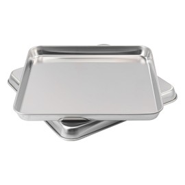 Paquete de 2 bandejas quirúrgicas cuadradas de acero inoxidable, bandeja quirúrgica de 12 x 12 pulgadas, bandejas médicas de acero inoxidable para org
