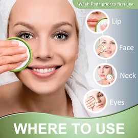 Washable and Reusable Make-Up Pads, Cotton Pads, Make-Up Wipes Made of Bamboo Cleaning Pads, with Cotton Laundry Bag and Storage Box, Pack of 20