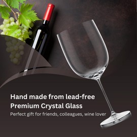 Happy U.S Premium Stemmed Wine Glasses – Elegant Transparent Unbreakable Wine Glasses for Red & White Wines, 16 oz Capacity, Dishwasher Safe, Perfect Present for Wine Lovers (Set of 4)