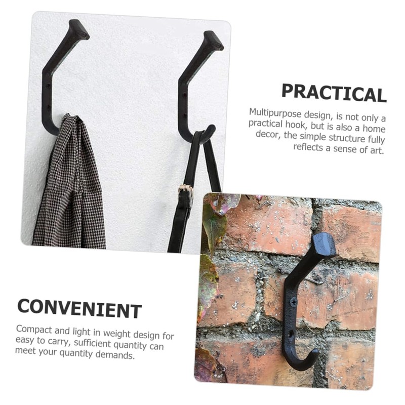 Ciieeo Railroad Spike Hooks 4pcs Coat Towel Door Cast Robe
