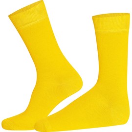 Mysocks Unisex 5 Pairs Socks Seamless Toe Extra Fine Combed Cotton Plain Yellow 7-11