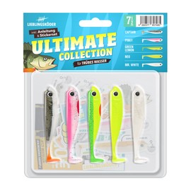 Lieblingsköder, 5 Rubber Fish for Zander Fishing, 7.5 cm, Zander Bait, Perch Bait, Pike Bait, Trout Bait