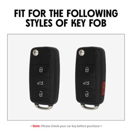 WORCAS Key Fob Case Carbon Fiber Pattern Silicone Cover Compatible with Volkswagen Beetle CC EOS Golf GTI Jetta New Beetle Passat Phaeton R32 Rabbit TIGUAN Touareg 3 4 Button Keyless Entry Remote