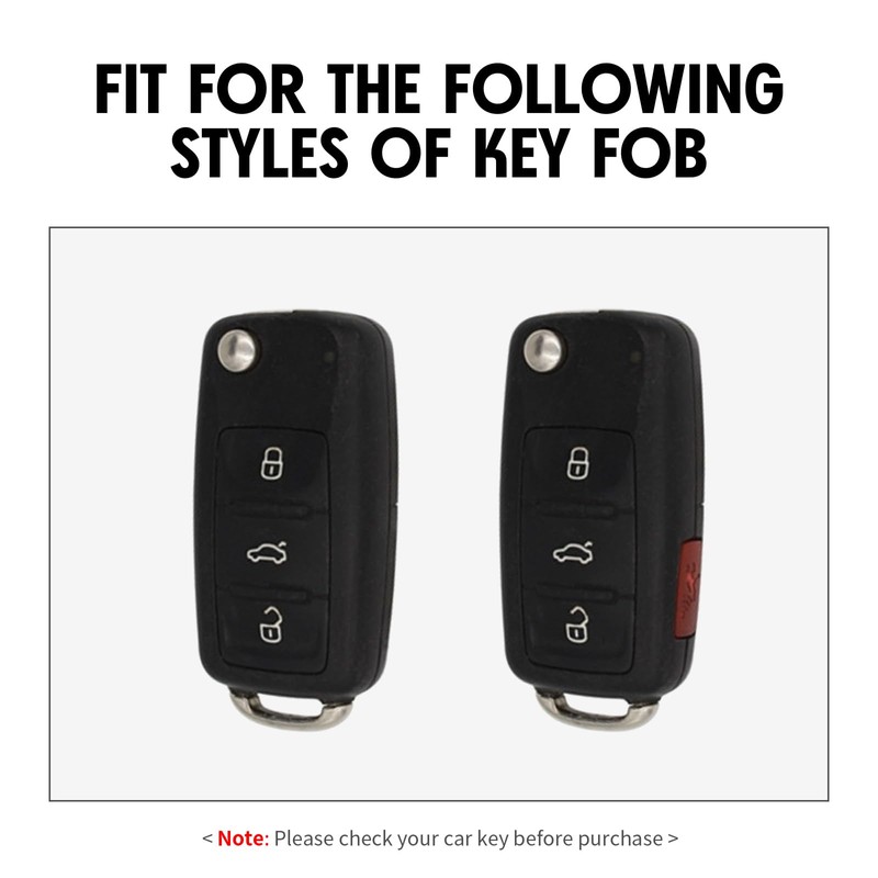 WORCAS Key Fob Case Carbon Fiber Pattern Silicone Cover Compatible