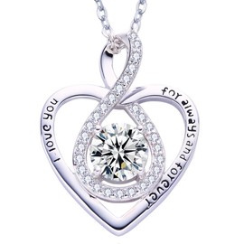 Ti-Amo Necklace for Women 925 Sterling Silver Infinity Heart Pendant With Luxury Gift Box,Gift Bag and Cleaning Cloth Great For Christmas Birthdays & Any Other Occasion