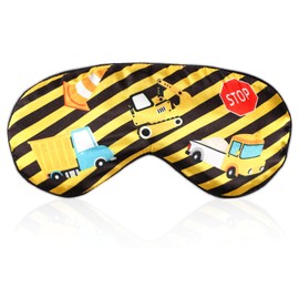Construction Sleep Mask, Adjustable Eye Mask for Sleeping Soft and Comfortable Sleep Mask for Kids Boys Girls Men Women Architectural Design Blackout Eye Shade Cover for Travel and Night Sleep