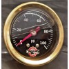 diycycleparts BRASS HARLEY LIQUID FILLED OIL PRESSURE GAUGE 100PSI hd