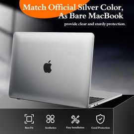 EooCoo Case Compatible with MacBook Pro 13 inch M2 2024 2023 2022-2016 Release M1 A2338 A2289 A2251 A2159 A1989 A1706 A1708 Protective Hard Case with Keyboard Cover, Screen Protector, Frost Clear