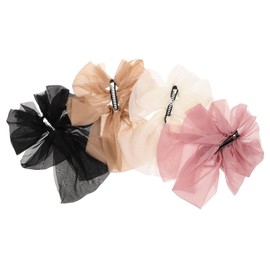 minkissy 4pcs French Hair Clips for Women Elegant Multi Layer Bow Knot Banana Barrettes Reliable Hold Hair Accessories for Daily Styling Versatile Colors for Any Occasion