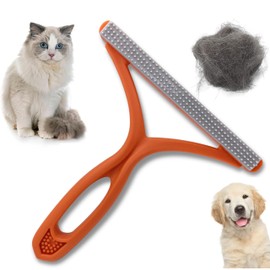 Pet Hair Remover, Portable Pet Plush Remover, Reusable Cat & Dog Epilator Remover, Pet Bed Blanket Carpet Scraper Tool for Furniture, Pet Bed Blankets, etc (Orange)
