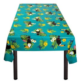 Boland Toucan 52584 Tablecloth 130 x 180 cm Plastic Wipe Clean Tablecloth Decoration Garden Party Summer Birthday