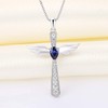 YL Angel wings cross necklace, 925 sterling silver 12 birthstone