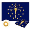 Indiana Flag 3x5 FT Heavy Duty Outdoor, Fully Embroidered Torch