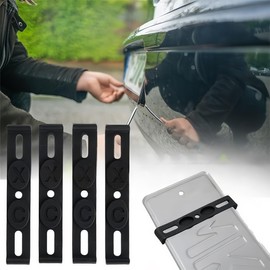 OPVYAEU Set of 4 Number Plate Holders, Invisible Frameless Number Plate Holder, Number Plate Holder Set for 2 Number Plates, Number Plate Panels for 110 mm Number Plate Frame, Not for Austria