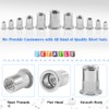 Glarks 180Pcs 304 Stainless Steel Flat Head Threaded Rivetnut Insert