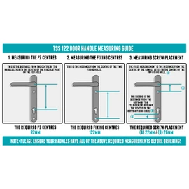 UPVC Door Handles Set - White - Lever/Lever - 92mm PZ (Centres) - 122mm Screw to Screw - Backplate 212mm X 34mm- White Replacement- PVC Door Handle
