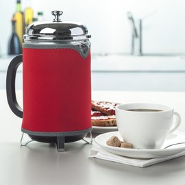 Zeal C125R Insulated Cafetiere Coffee Pot Jacket. Removable with Valcro Fastening. 12 Cup-Red, Neoprene