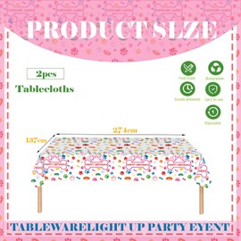 2pcs Rainbow Paw Print Dog Birthday Tablecloth,137*274cm Kids Themed Party Puppy Plastic Table Cloth Pet Dog Table Cover for Puppy Dog Themed Birthday Party Supplies,Dogs Birthday Party Decorations