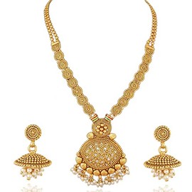Aheli Indian Traditional Necklace Earrings Set Wedding Party Fashion Jewelry Gift for Women