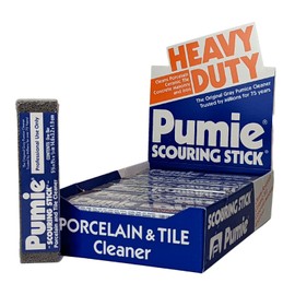 PUMIE PUMIE Heavy Duty Scouring Sticks, By United States Pumice Co, Cleans Porcelain, Ceramic Tile, Concrete Masonry and Iron, Institutional Pack of 12 Bars,