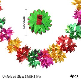 Christmas Ceiling Decorations Christmas Foil Garland Foil Christmas Decorations Hanging Tinsel Swirl Decorations for Indoor Outdoor Birthday Wedding Party Xmas Decorations Supplies A8FC4TLH