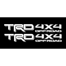 Vinyl Central 2 TRD 4x4 Off Road  Decals for Toyota Tacoma Tundra Bedside Vinyl Pair White
