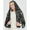 Leimandy Black Lace Shawl Rectangular Veils for Women Church Veils