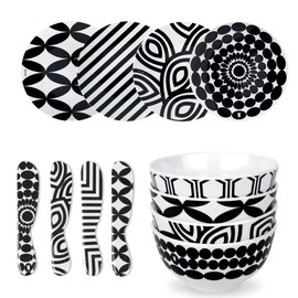 French Bull 12-Piece Entertaining Set – Black & White, Medium