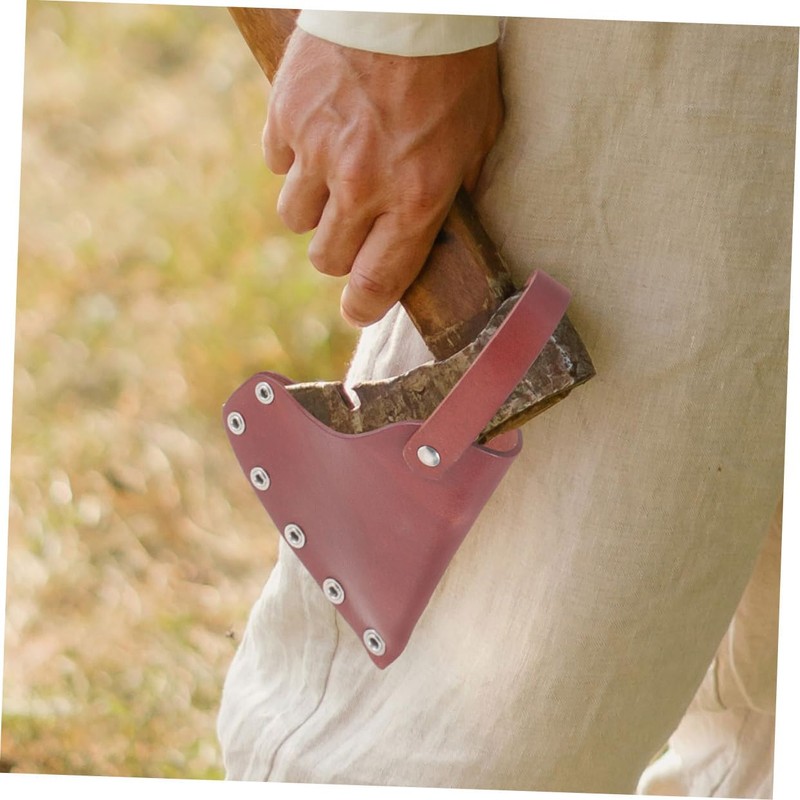 KONTONTY Hatchet Sheath Leather Cover Durable Axe Protector for Outdoor