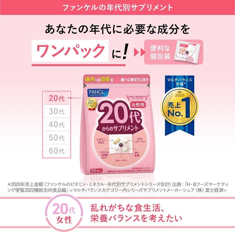 FANCL Supplement for Women in their 20s and Beyond, Age-Based
